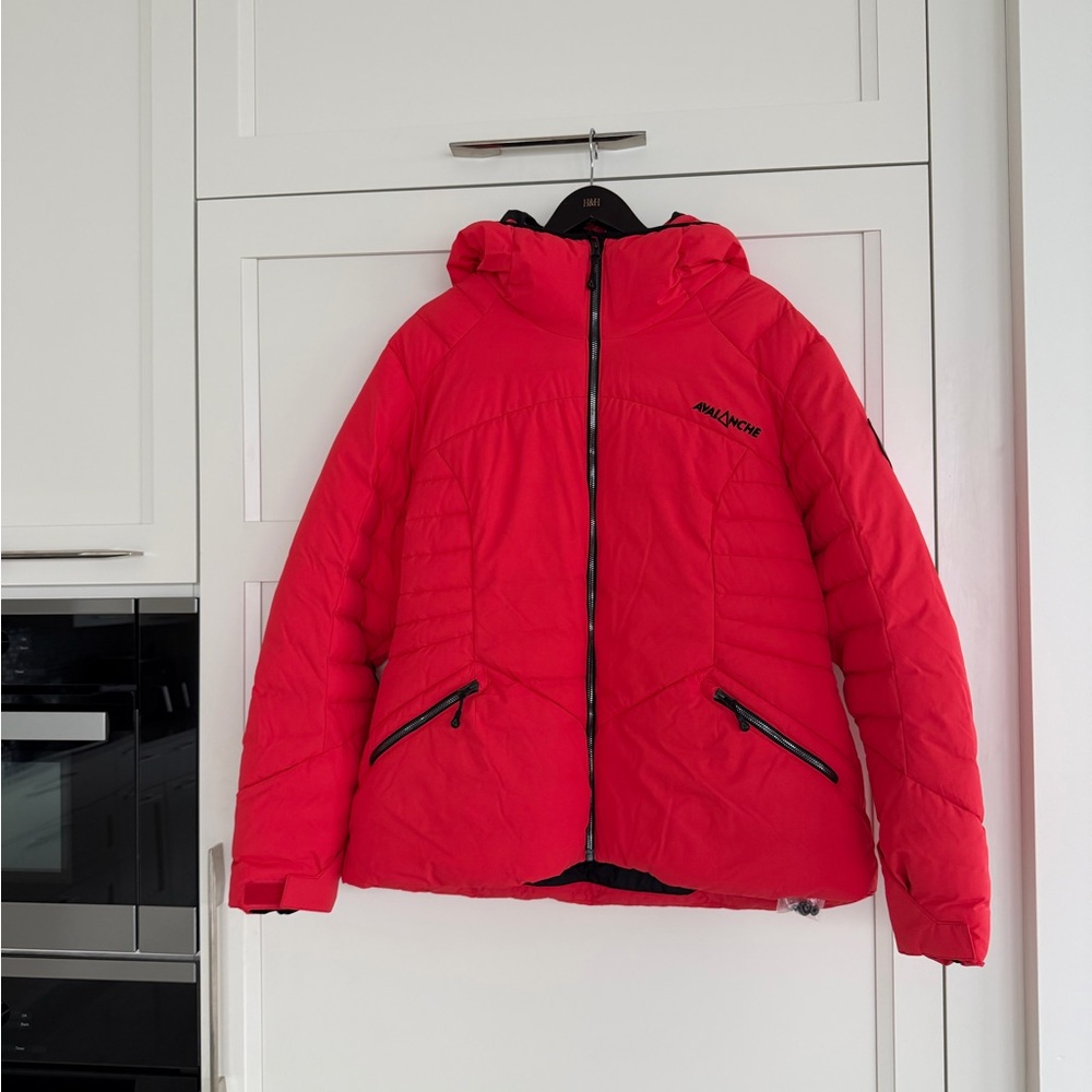 Avalanche Red Puffer Jacket with Hood